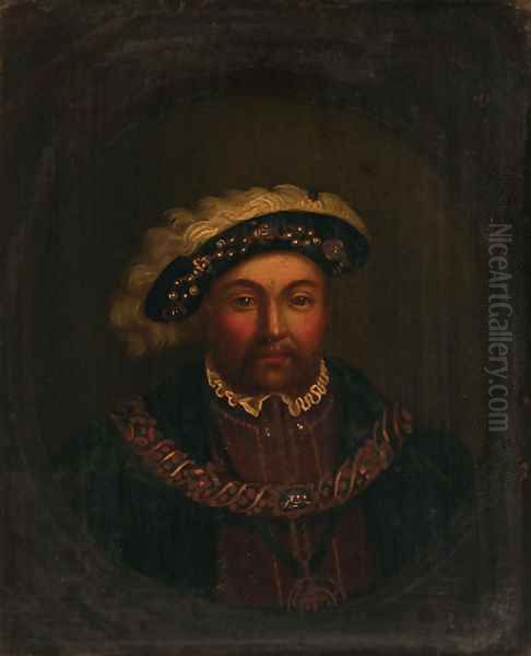 Portrait of Henry VIII (1491-1547) Oil Painting by Hans, The Elder Holbein