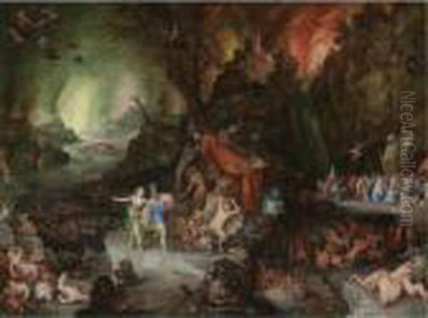 Aeneas And The Sibyl In The Underworld Oil Painting by Jan Brueghel the Younger