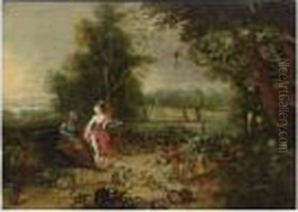 Vertumnus And Pomona Oil Painting by Jan Brueghel the Younger