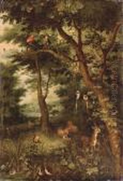 The Garden Of Eden Oil Painting by Jan Brueghel the Younger