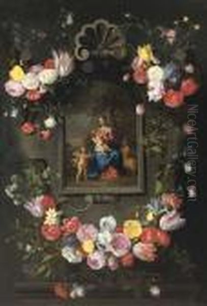 The Madonna And Child With Saint John The Baptist Oil Painting by Jan Brueghel the Younger