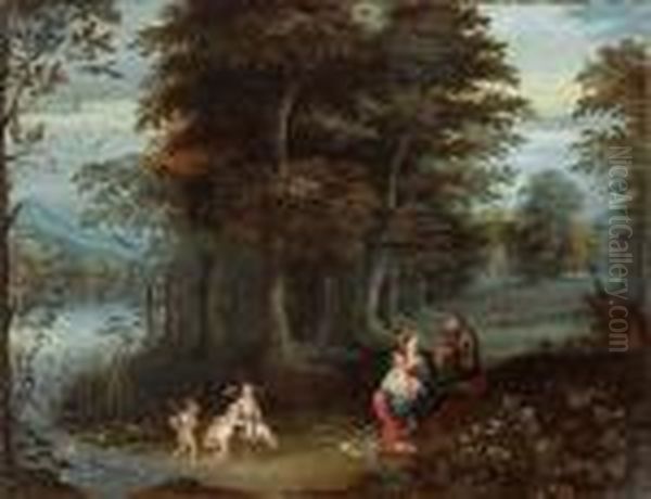 Paesaggio Con Il Riposo Durante La Fuga In Egitto Oil Painting by Jan Brueghel the Younger