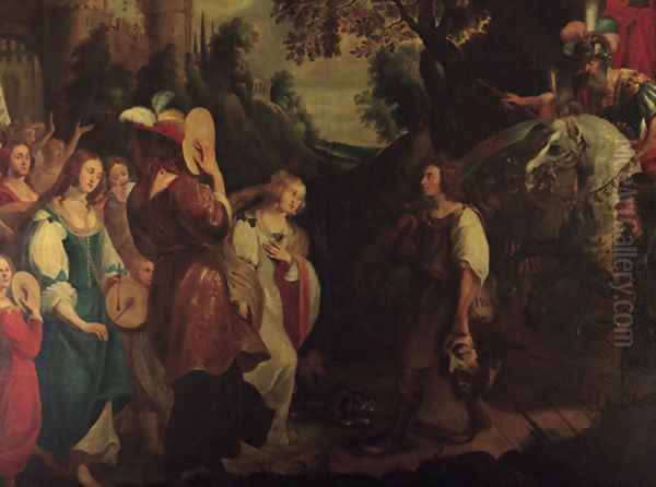 The Triumph of David Oil Painting by Jan van den Hoecke