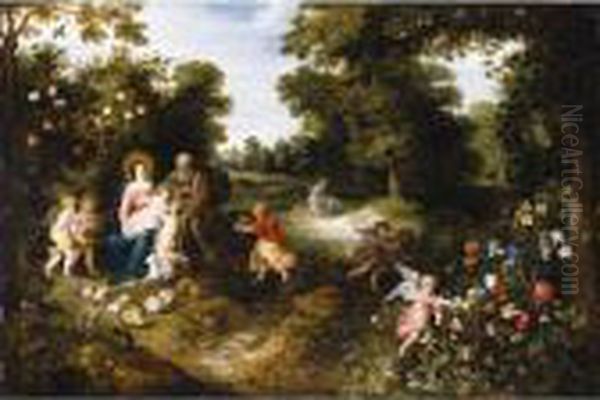 The Rest On The Flight Into Egypt Oil Painting by Jan Brueghel the Younger