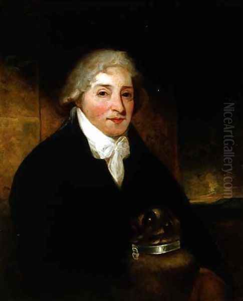 Venanzio Rauzzini 1746-1810 with his dog Turk Oil Painting by J. Hutchison