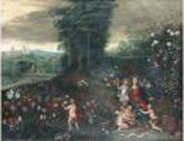 Le Jeune. Ecole Flamande Du 17eme Siecle Oil Painting by Jan Brueghel the Younger