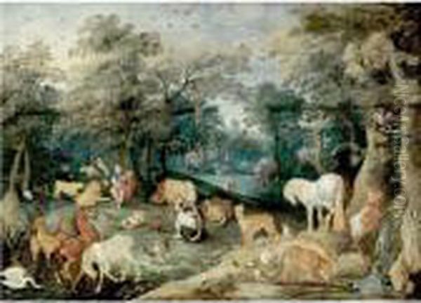 Orpheus Playing To The Animals Oil Painting by Jan Brueghel the Younger