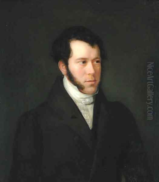 Portrait of Gunther Gensler 1803-84 Oil Painting by Franz Heesche