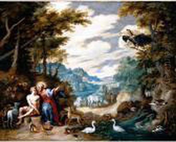 The Creation Of Adam In The Garden Of Eden Oil Painting by Jan Brueghel the Younger