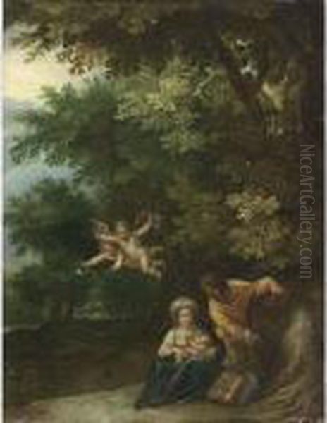 The Rest On The Flight To Egypt Oil Painting by Jan Brueghel the Younger