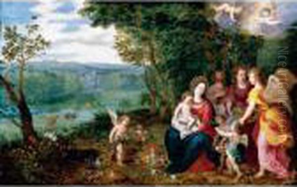 Landscape With The Rest On The Flight Into Egypt Oil Painting by Jan Brueghel the Younger