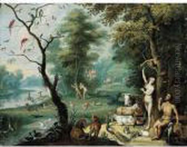 The Fall Of Man Oil Painting by Jan Brueghel the Younger