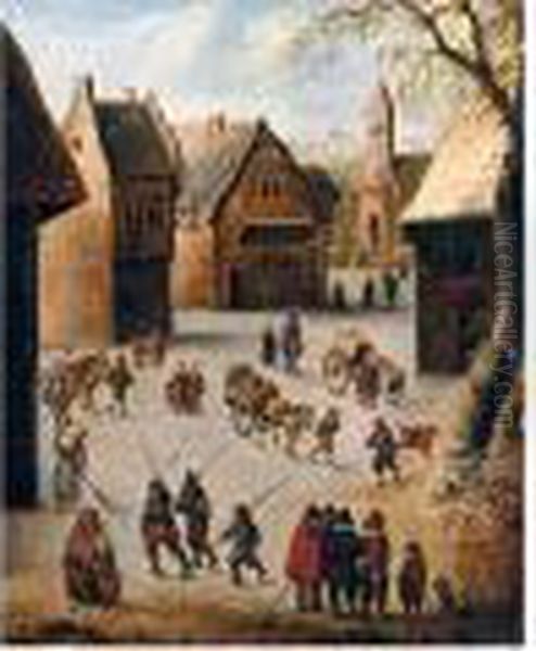 A Village Scene Oil Painting by Jan Brueghel the Younger