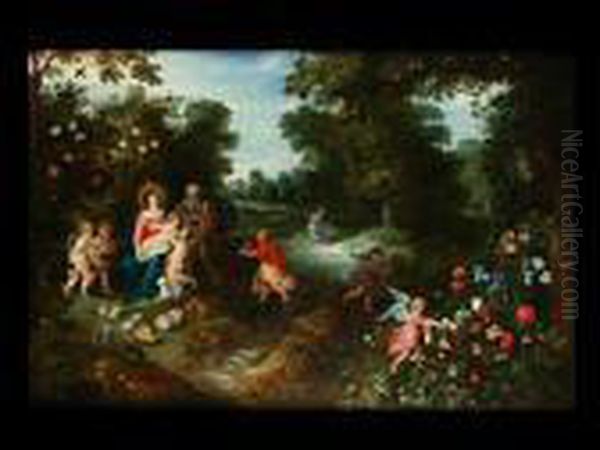 Ruhe Auf Der Flucht Nach Agypten Oil Painting by Jan Brueghel the Younger