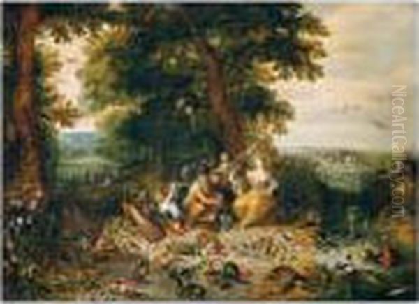 Allegory Of The Four Elements Oil Painting by Jan Brueghel the Younger