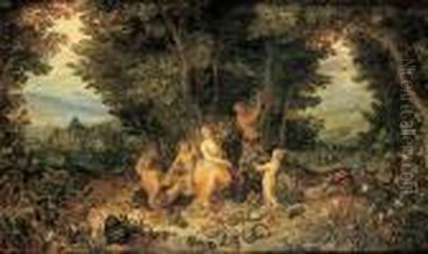 Panneau De Chene, Parquete. Oil Painting by Jan Brueghel the Younger