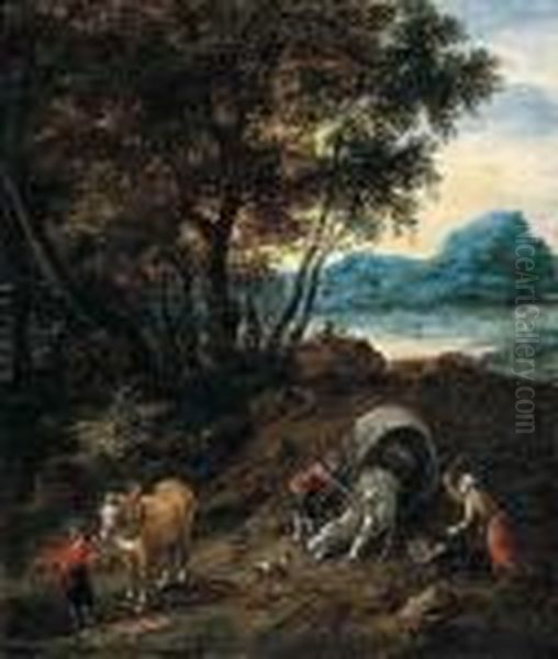 Figures And Horses Oil Painting by Jan Brueghel the Younger