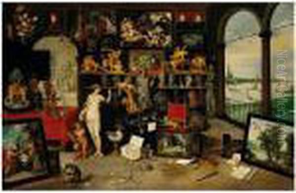 The Sense Of Sight And Touch Oil Painting by Jan Brueghel the Younger