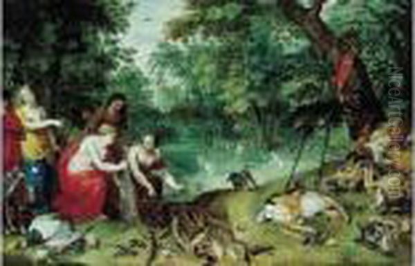 Les Nymphes De Diane Apres La Chasse Oil Painting by Jan Brueghel the Younger