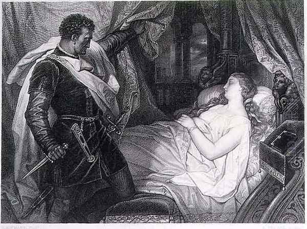 Othello and Desdemonda Oil Painting by J.M.F. Heinrich