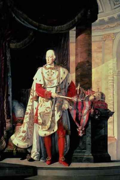 Emperor Francis I of Austria 1768-1835 Oil Painting by Johann Baptist Hoechle