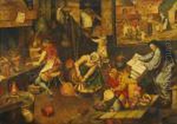 Der Alchemist Oil Painting by Pieter The Elder Brueghel