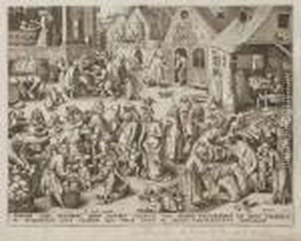 Charitas. Planche De La Suite Des Sept Vertus Oil Painting by Pieter The Elder Brueghel