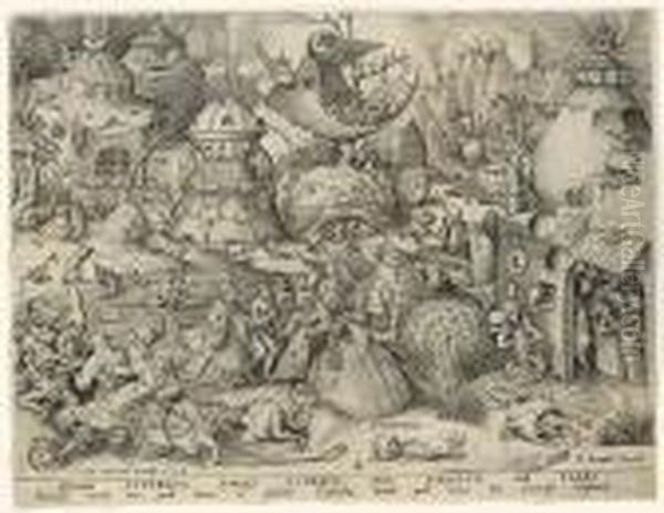 Pride, Pl. 3, From Seven Deadly Sins Oil Painting by Pieter The Elder Brueghel