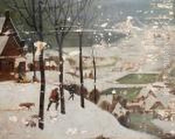 The Hunters In The Snow Oil Painting by Pieter The Elder Brueghel