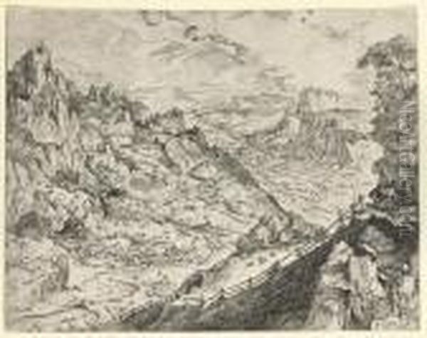 Large Alpine Landscape (holl. 18; Lari 17; New Holl. 61) Oil Painting by Pieter The Elder Brueghel