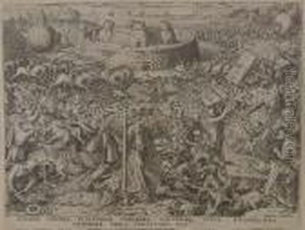 The Last Judgement; Fortitude; And The Fall Of The Magician Hermogenes Oil Painting by Pieter The Elder Brueghel