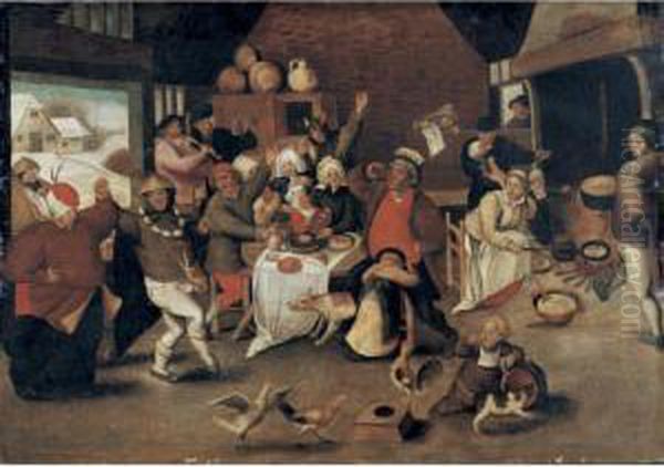 Twelfth Night Oil Painting by Pieter The Elder Brueghel