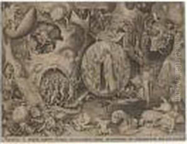 Christ In Hell Oil Painting by Pieter The Elder Brueghel