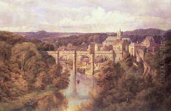 The Viaduct Knaresborough Oil Painting by Thomas Holroyd