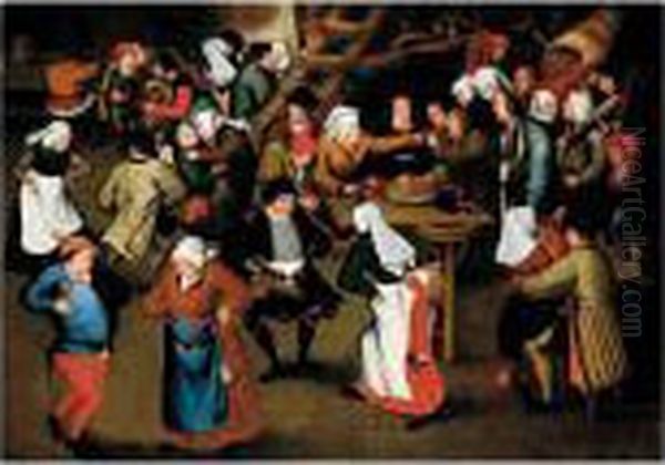 A Wedding Feast In An Interior Oil Painting by Pieter The Elder Brueghel