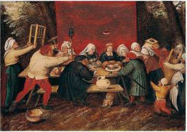 The Wedding Feast Oil Painting by Pieter The Elder Brueghel