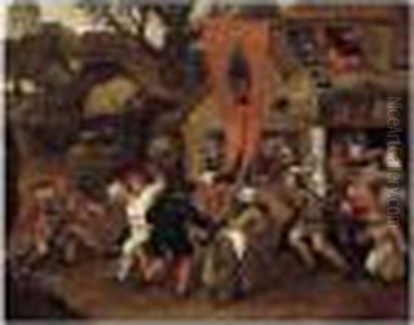 A Peasant Dance Oil Painting by Pieter The Elder Brueghel