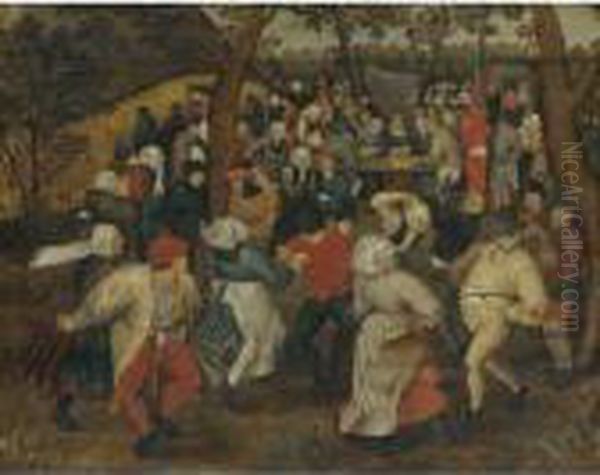 The Outdoor Wedding Feast Oil Painting by Pieter The Younger Brueghel