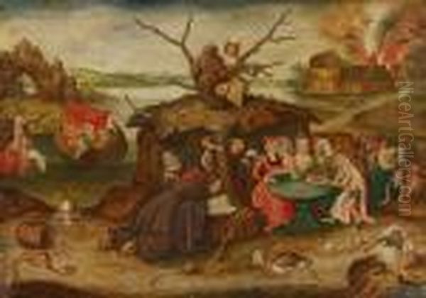 Versuchung Des Hl.antonius Oil Painting by Pieter The Younger Brueghel