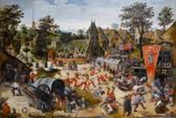 The Kermesse Of Saint George Oil Painting by Pieter The Younger Brueghel