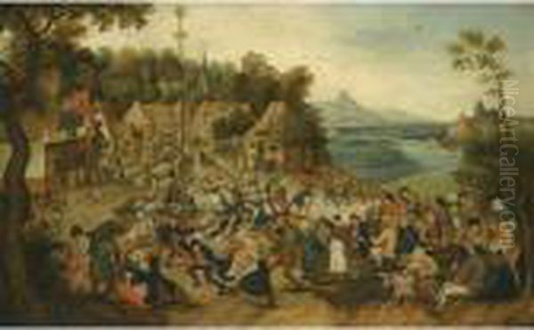 The Kermesse Of Saint George Oil Painting by Pieter The Younger Brueghel