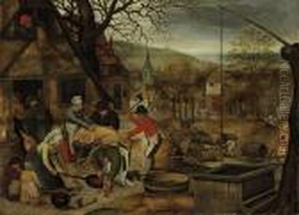 Autumn: An Allegory Of One Of The Four Seasons Oil Painting by Pieter The Younger Brueghel