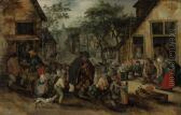 The Blind Hurdy-gurdy Player Oil Painting by Pieter The Younger Brueghel