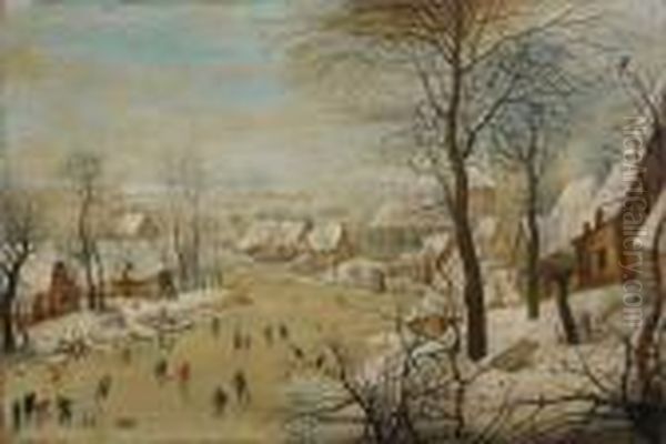 Paysage A La Trappe Aux Oiseaux Oil Painting by Pieter The Younger Brueghel