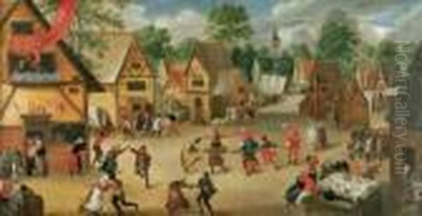 Fete Paysanne Oil Painting by Pieter The Younger Brueghel