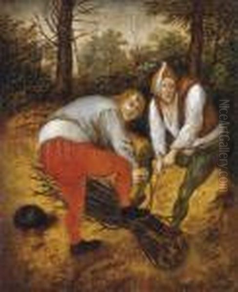 The Wood Cutters Oil Painting by Pieter The Younger Brueghel