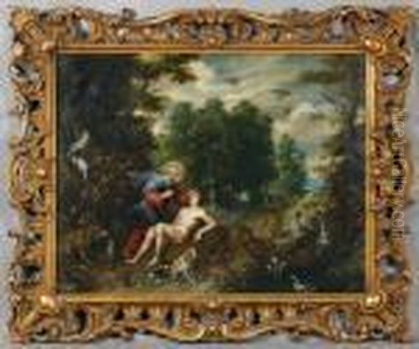 La Creation D'adam Oil Painting by Pieter The Younger Brueghel