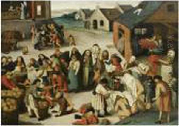 The Seven Acts Of Mercy Oil Painting by Pieter The Younger Brueghel