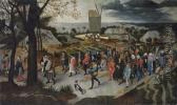 The Wedding Procession Oil Painting by Pieter The Younger Brueghel