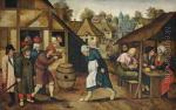 The Egg Dance Oil Painting by Pieter The Younger Brueghel